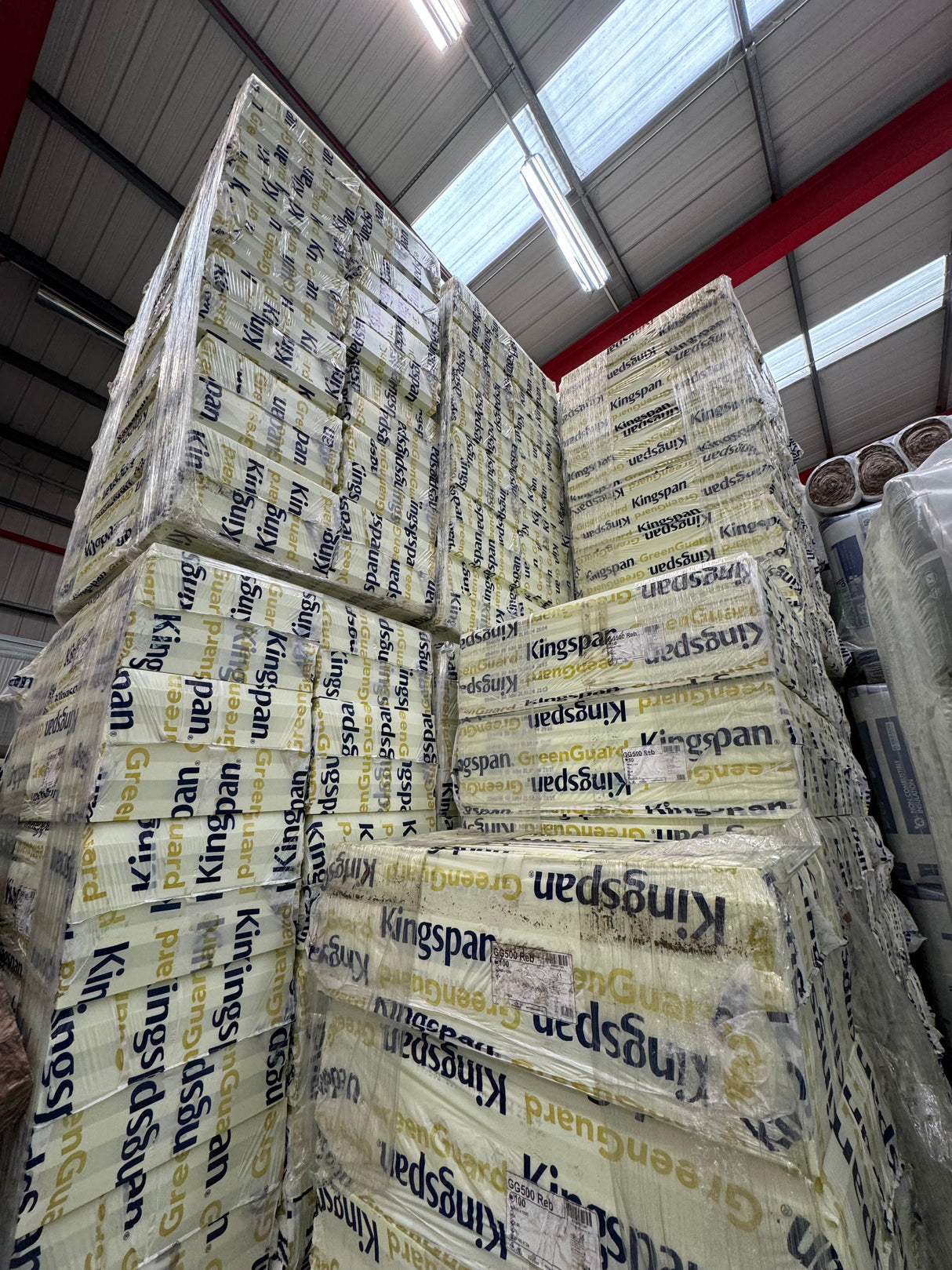 Kingspan Greenguard packaged and displayed in a warehouse